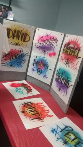 Airbrushed T Shirts Set Up